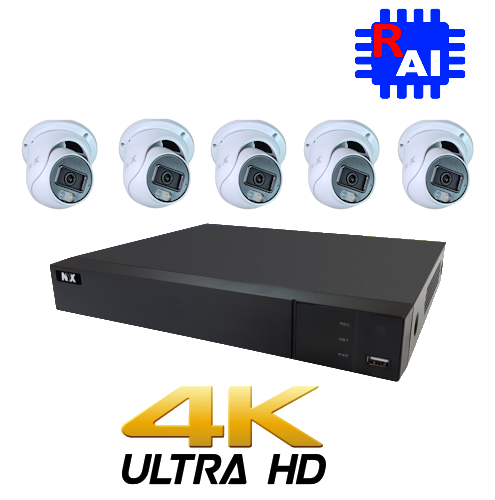KIT NYX IPX2-8P1+-4TB + 5X 6MP DC6-28FIQ+ AI Cameras Package
